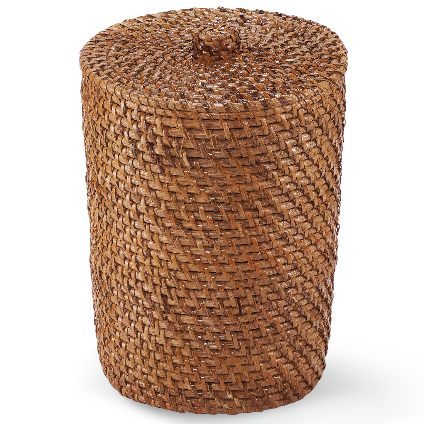 Wicker Trash Can with Liner and Lid