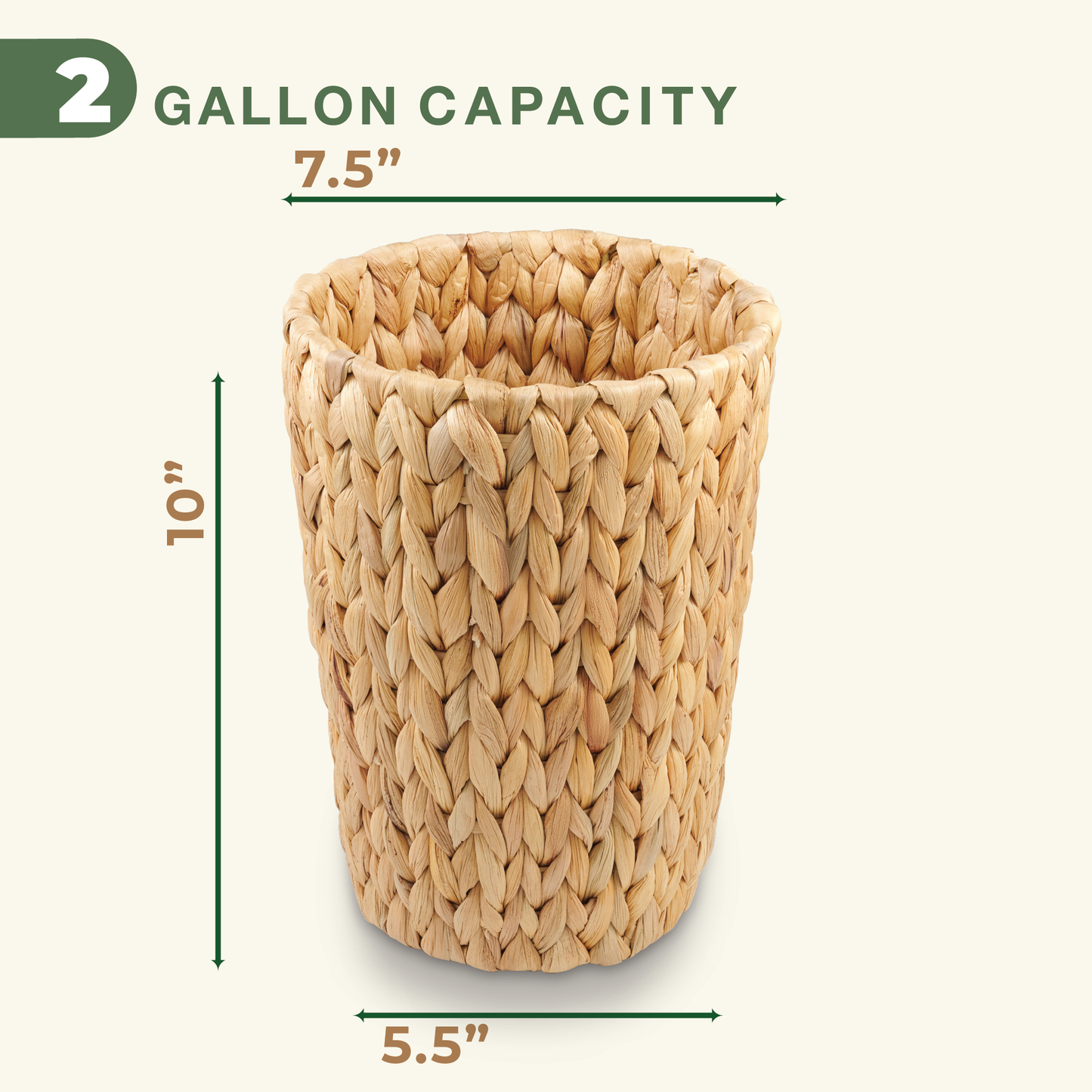 2-Pack Wicker Trash Cans for Bathrooms