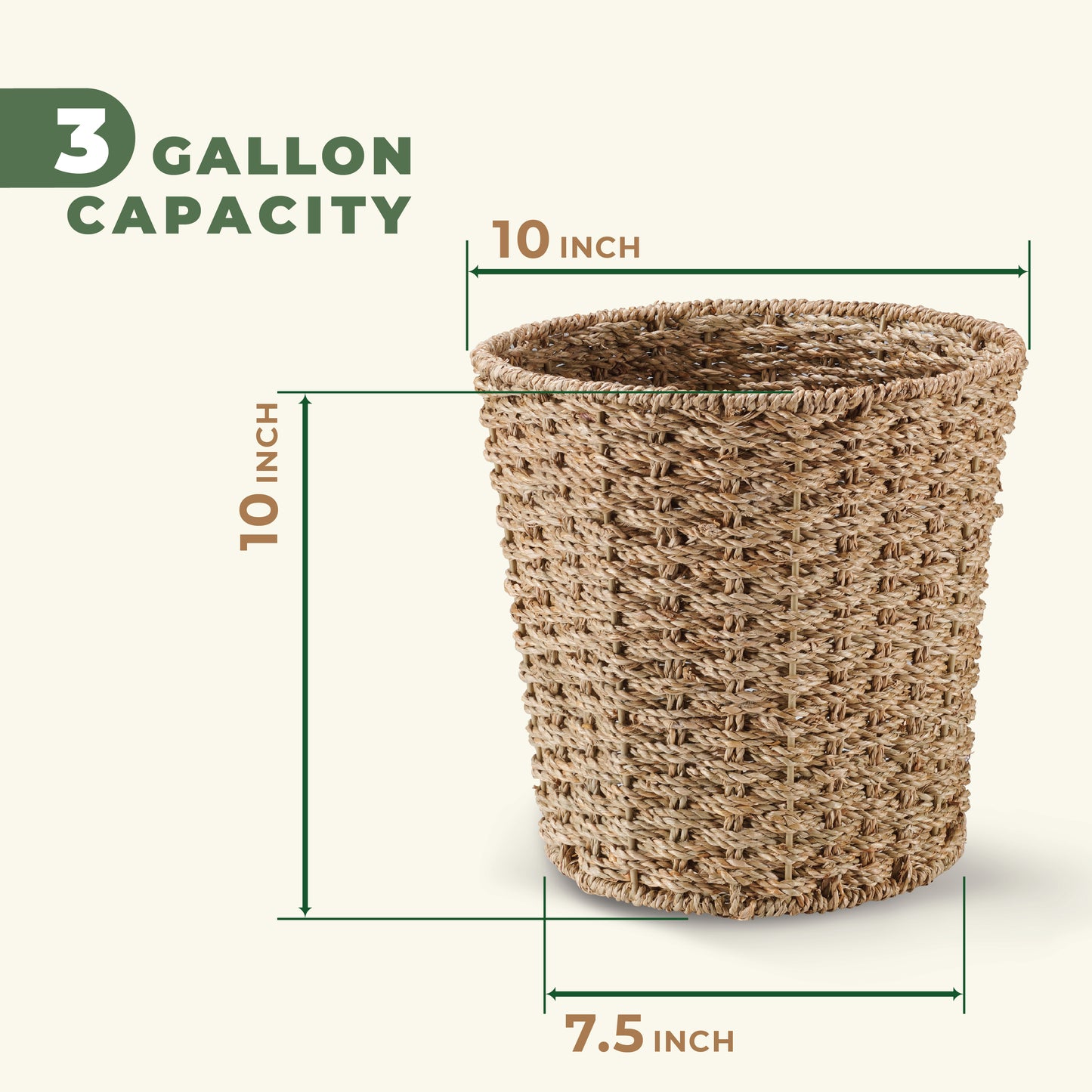 2-Pack Seagrass Waste Baskets