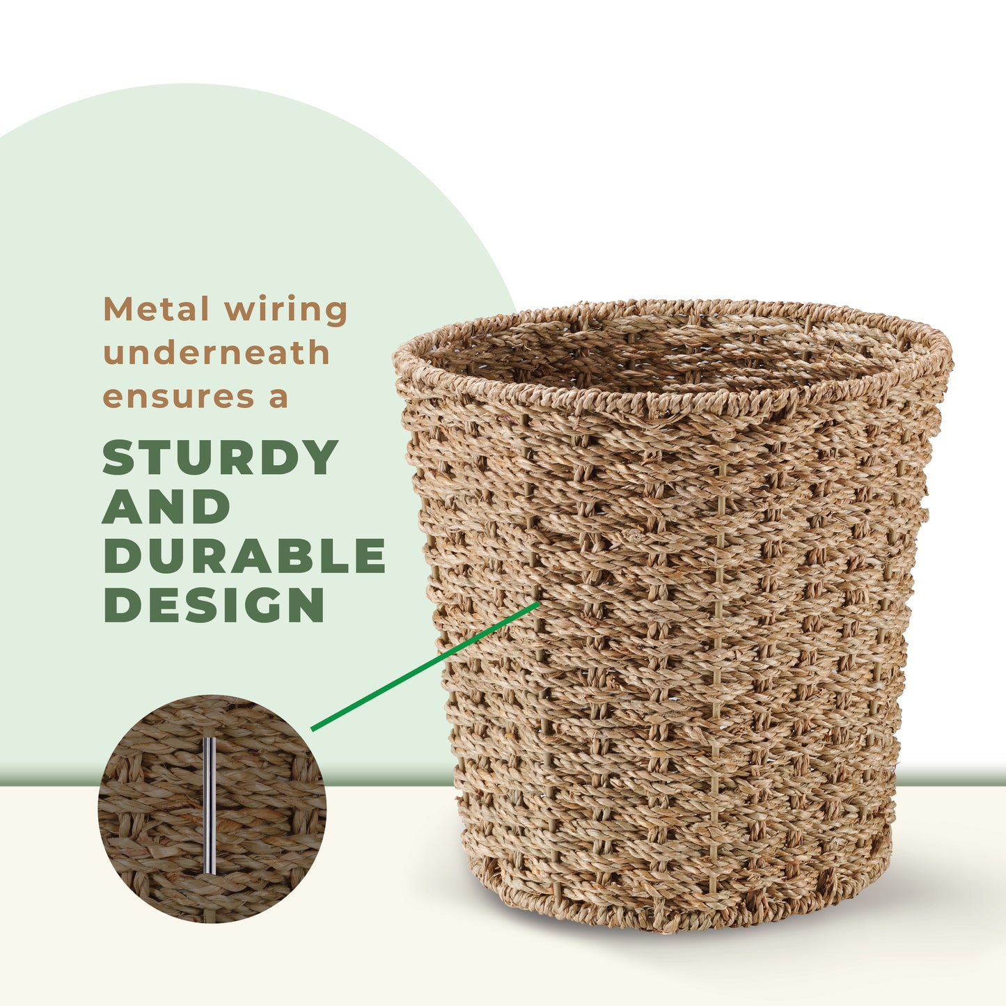 2-Pack Seagrass Waste Baskets