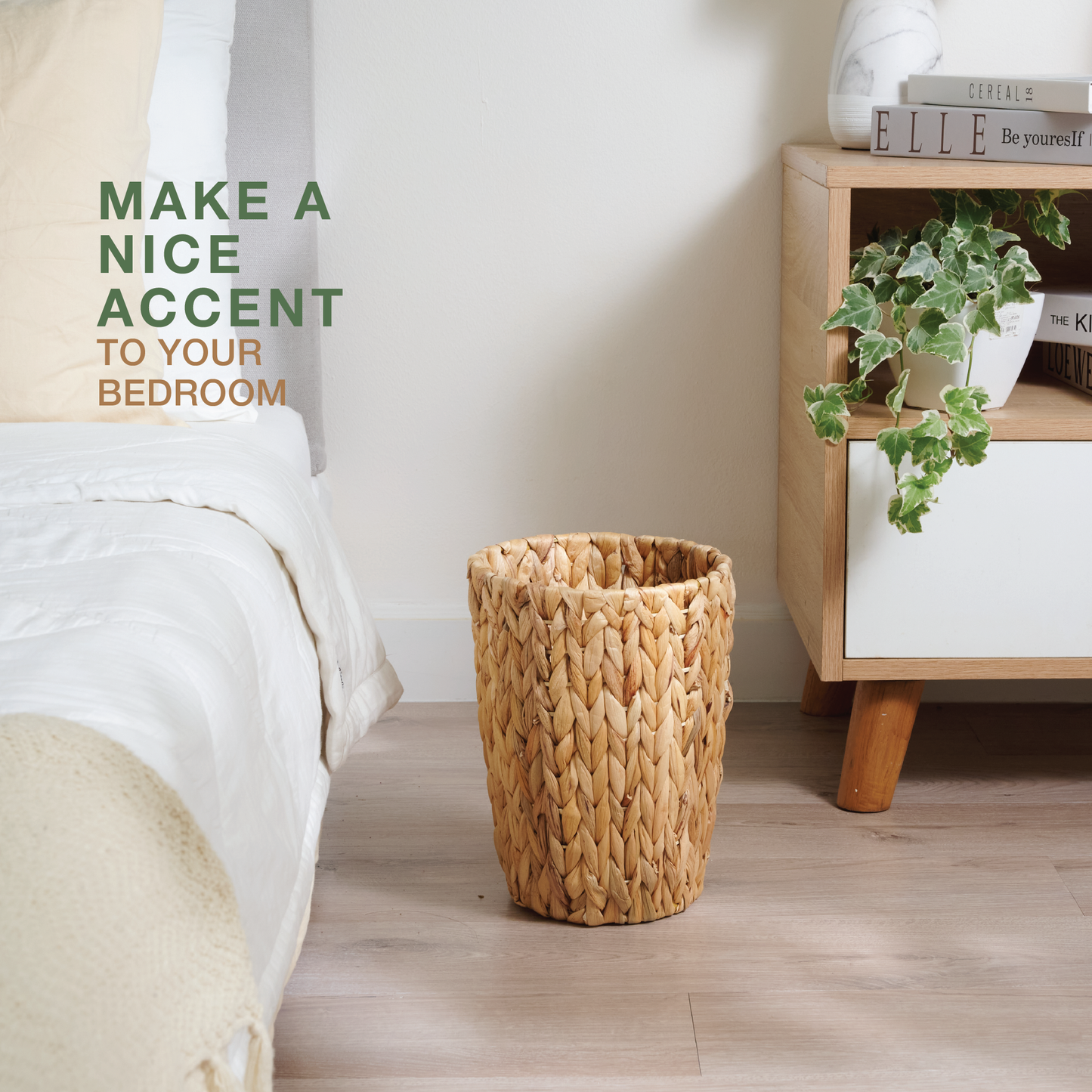 2-Pack Wicker Trash Cans for Bathrooms