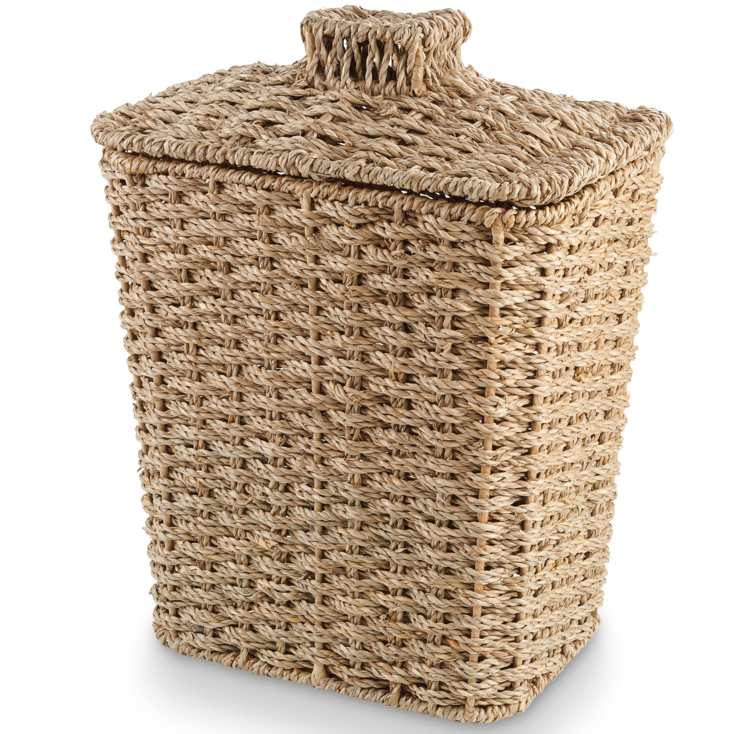 Wicker Trash Can with Lid and Liner