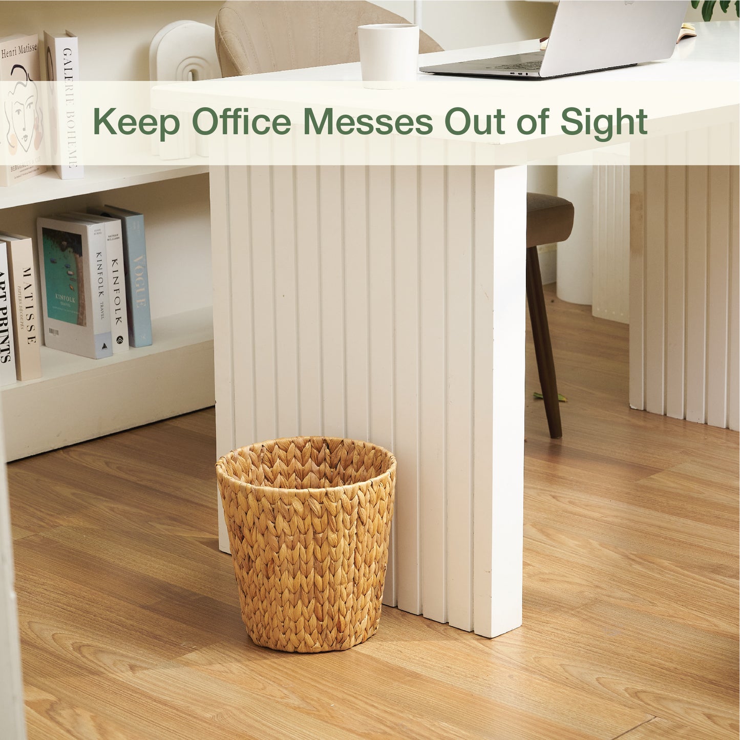 2-Pack Wicker Trash Can for Bathrooms