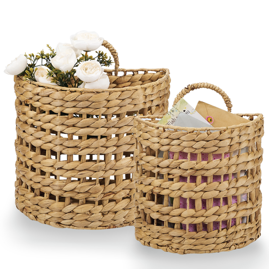 Set of 2 Wicker Hanging Basket for Organizing