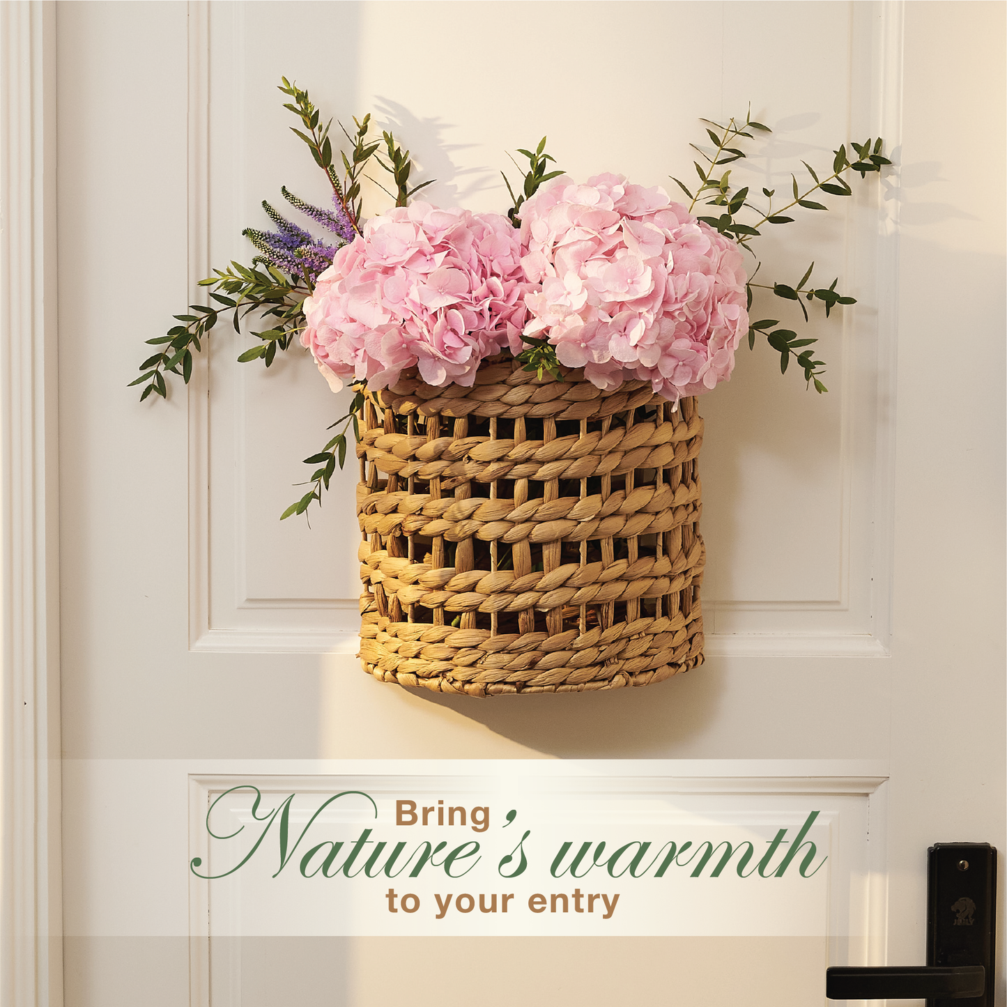 Set of 2 Wicker Hanging Basket for Organizing