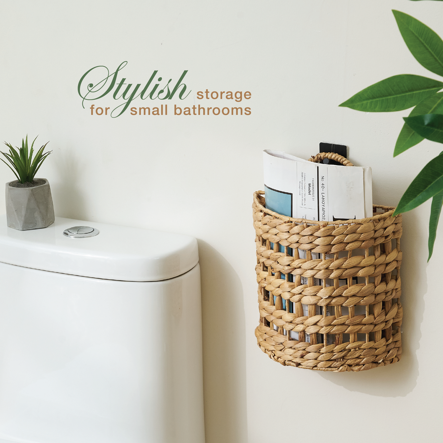 Set of 2 Wicker Hanging Basket for Organizing