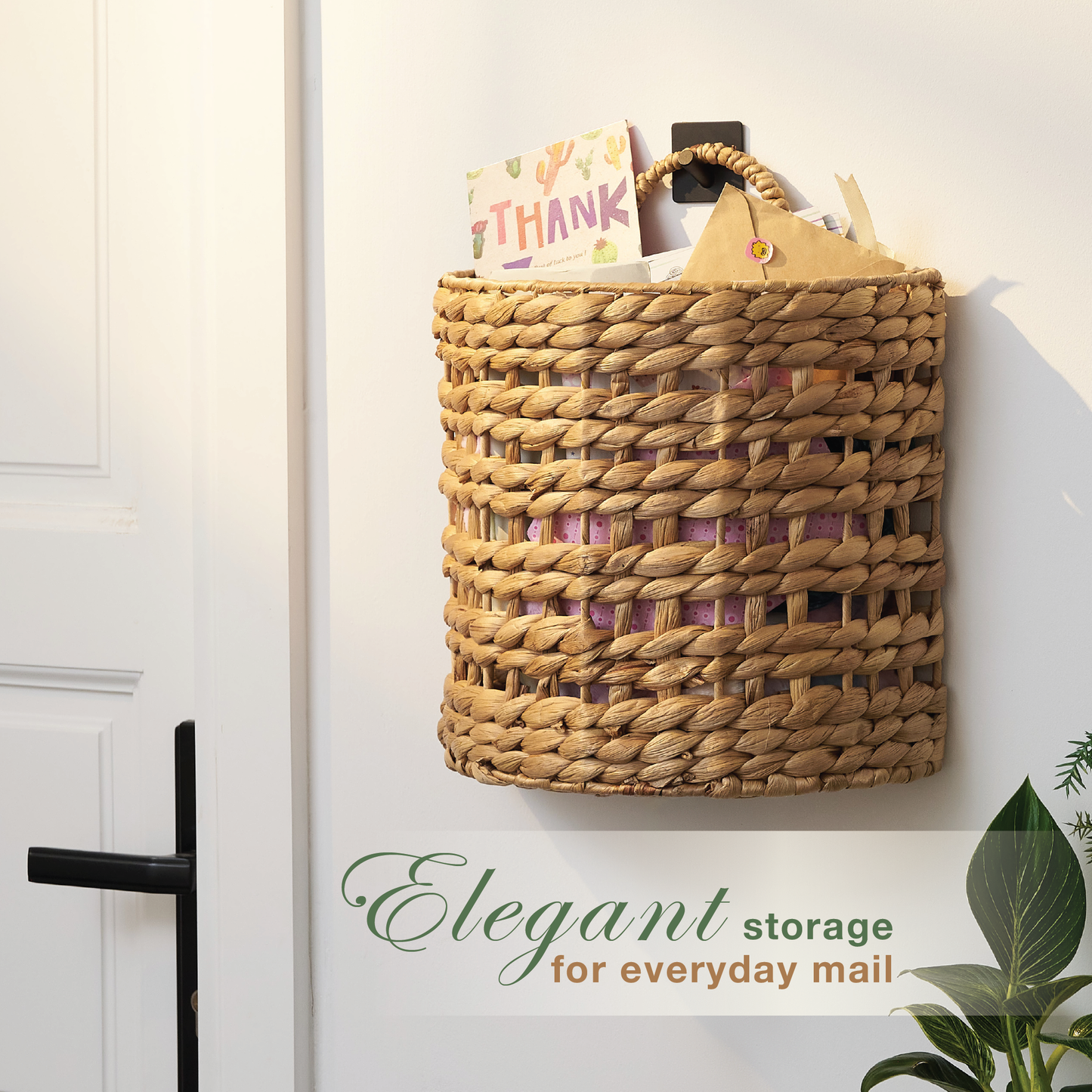 Set of 2 Wicker Hanging Basket for Organizing