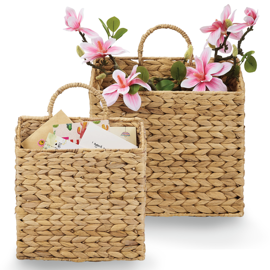 Set of 2 Wicker Hanging Basket for Organizing