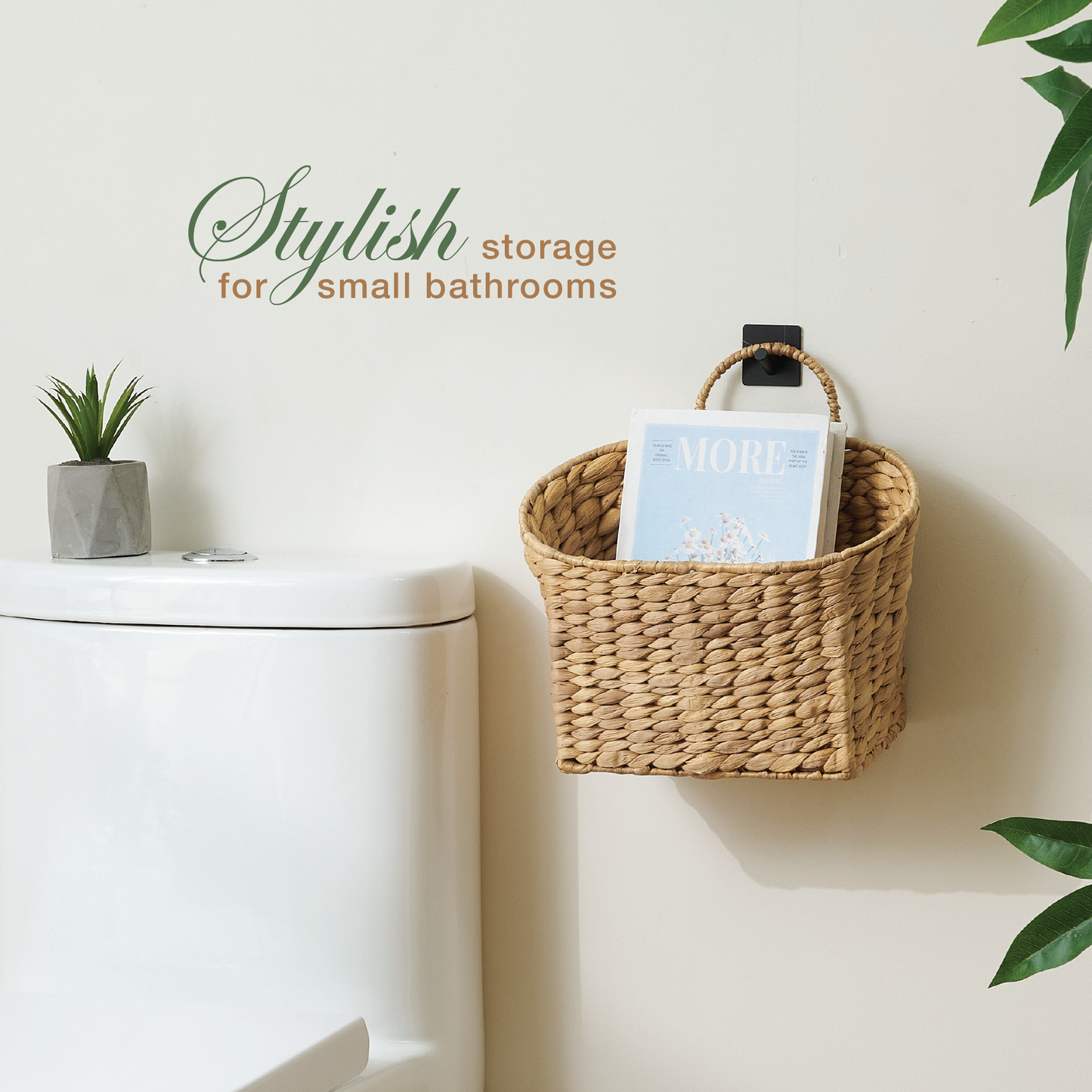 Set of 2 Wicker Hanging Basket for Organizing