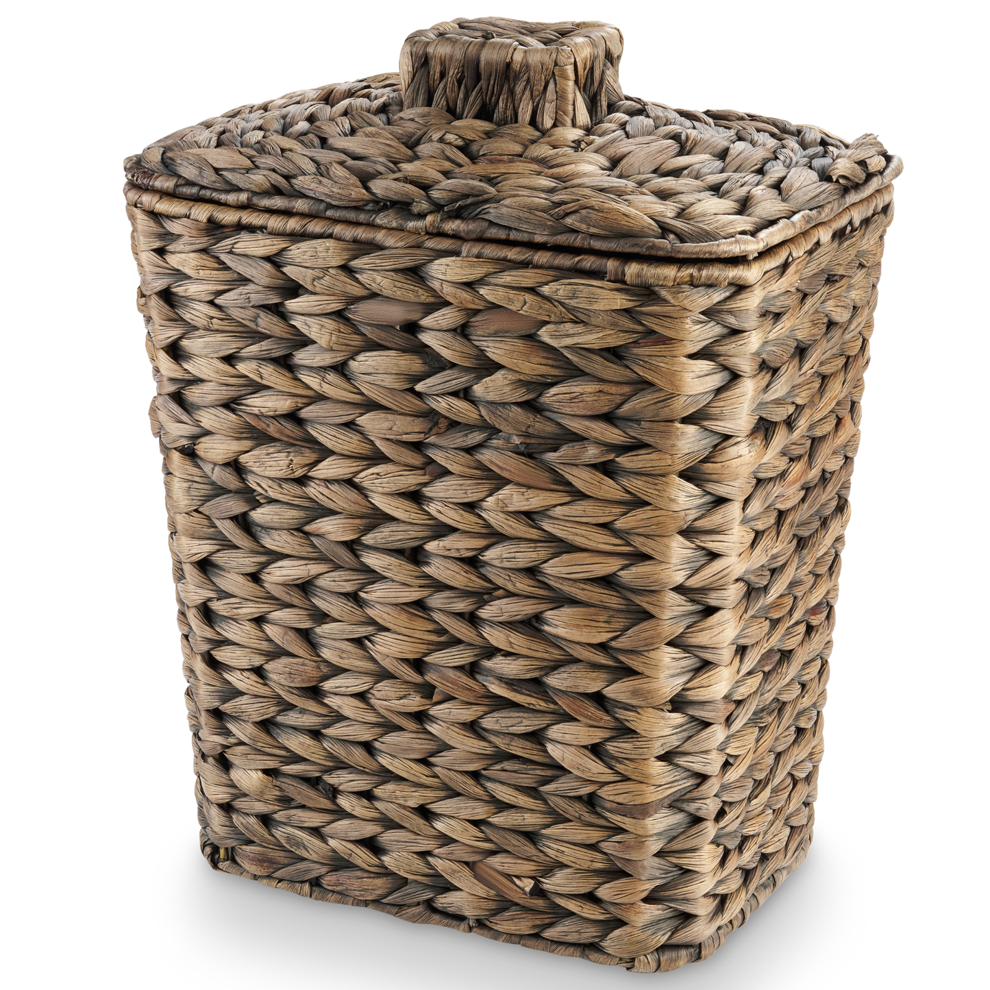 Wicker Trash Can with Lid and Liner