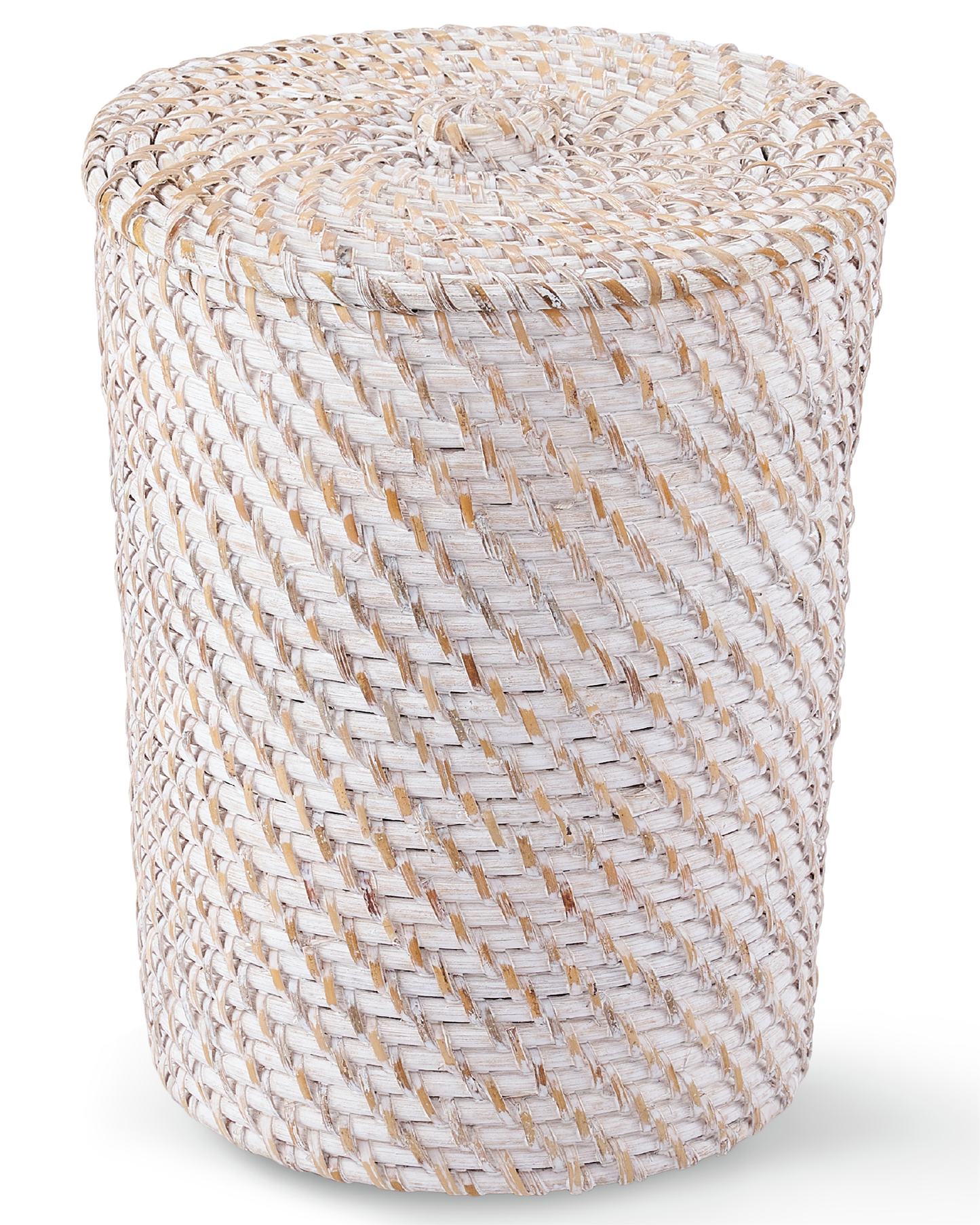 Wicker Trash Can with Liner and Lid