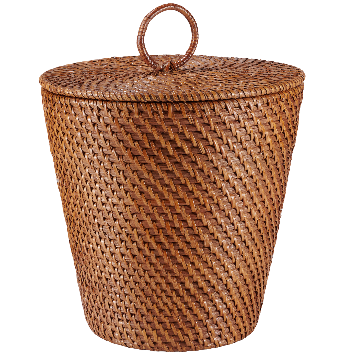 3 Gallon Wicker Trash Can with Lid and Liner