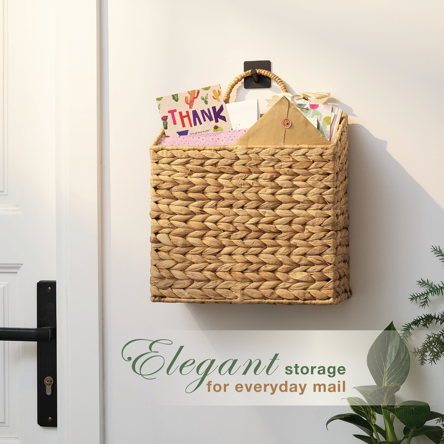 Set of 2 Wicker Hanging Basket for Organizing