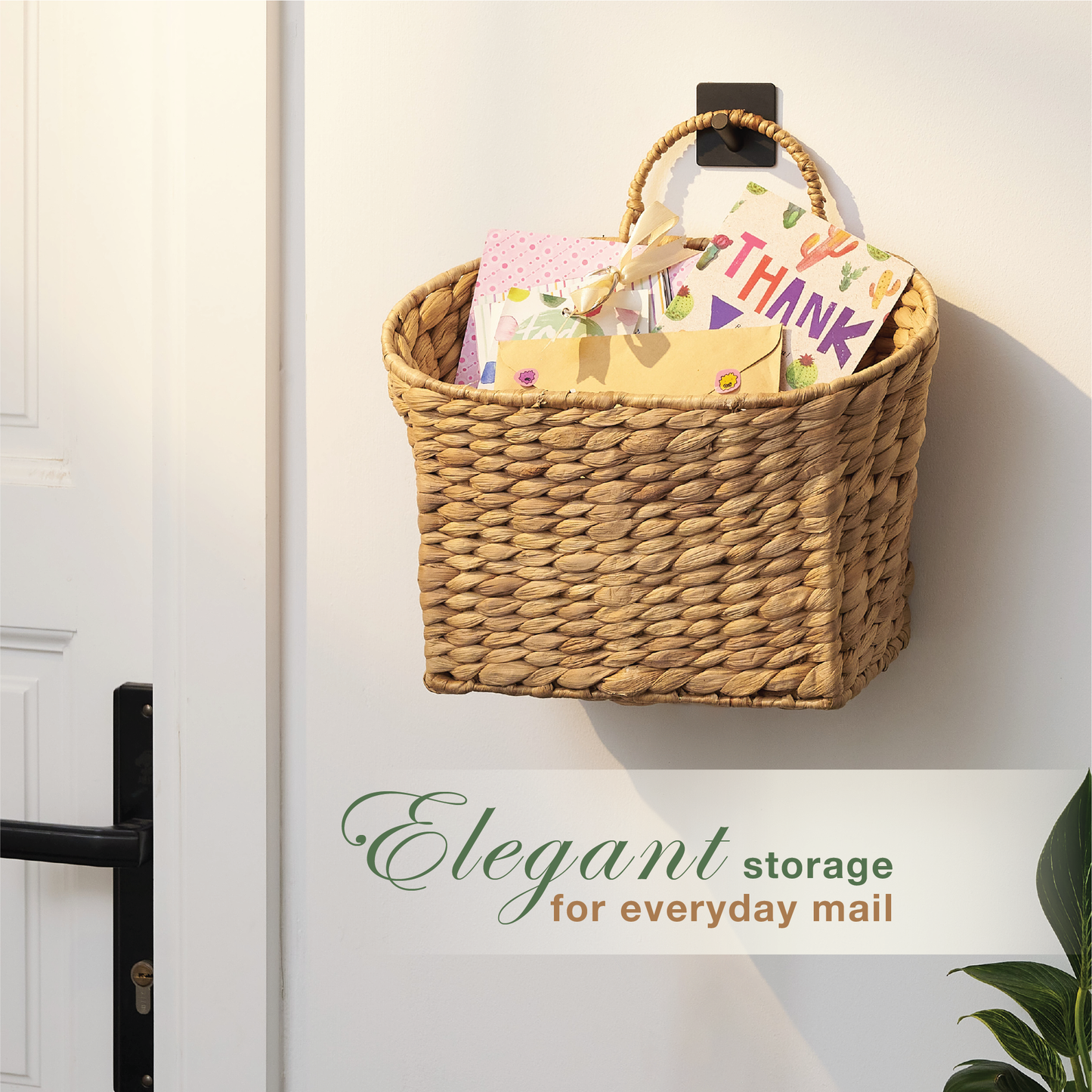 Set of 2 Wicker Hanging Basket for Organizing