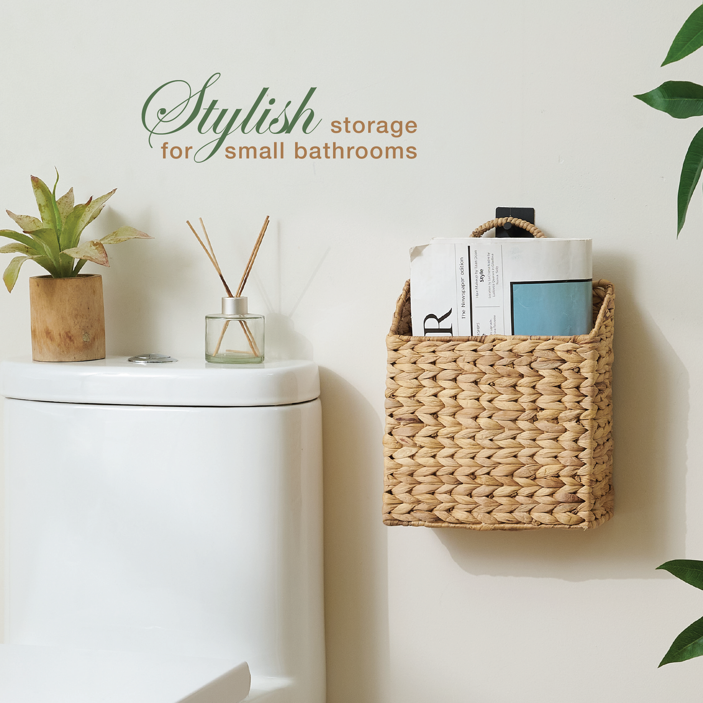 Set of 2 Wicker Hanging Basket for Organizing