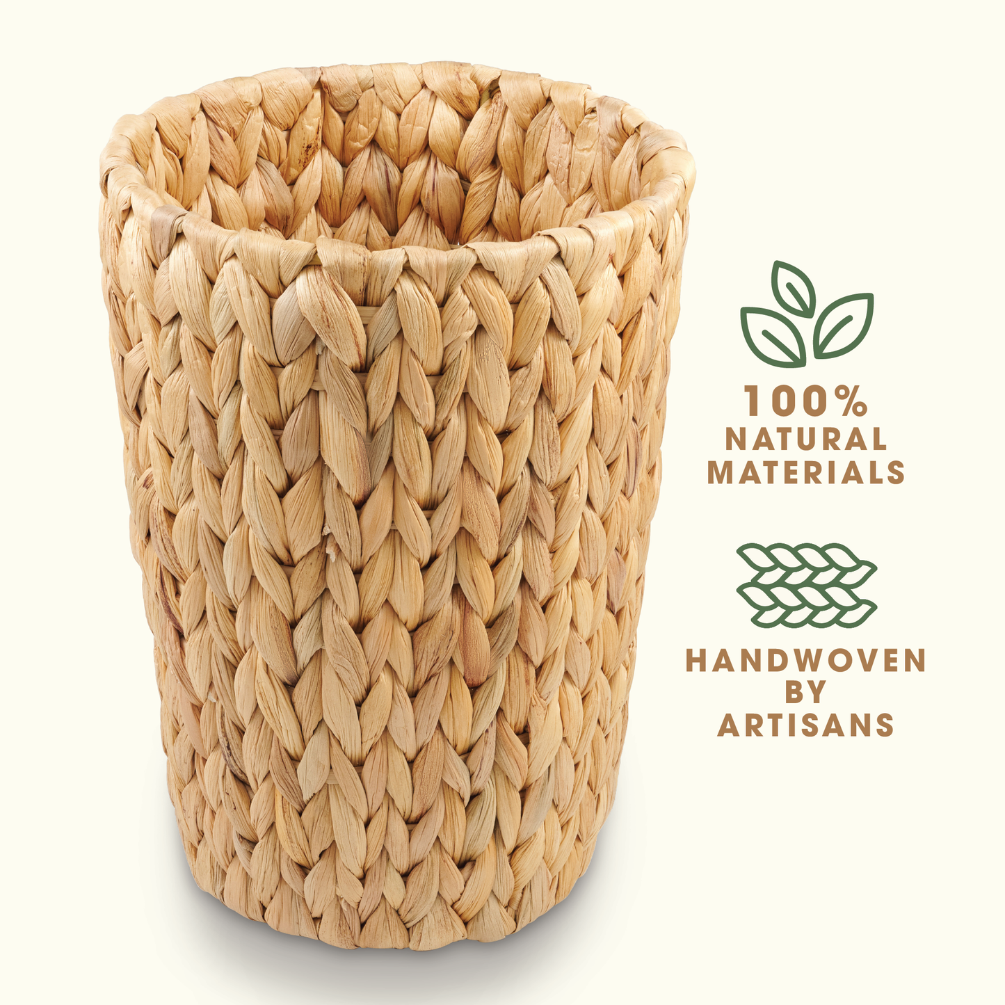2-Pack Wicker Trash Cans for Bathrooms