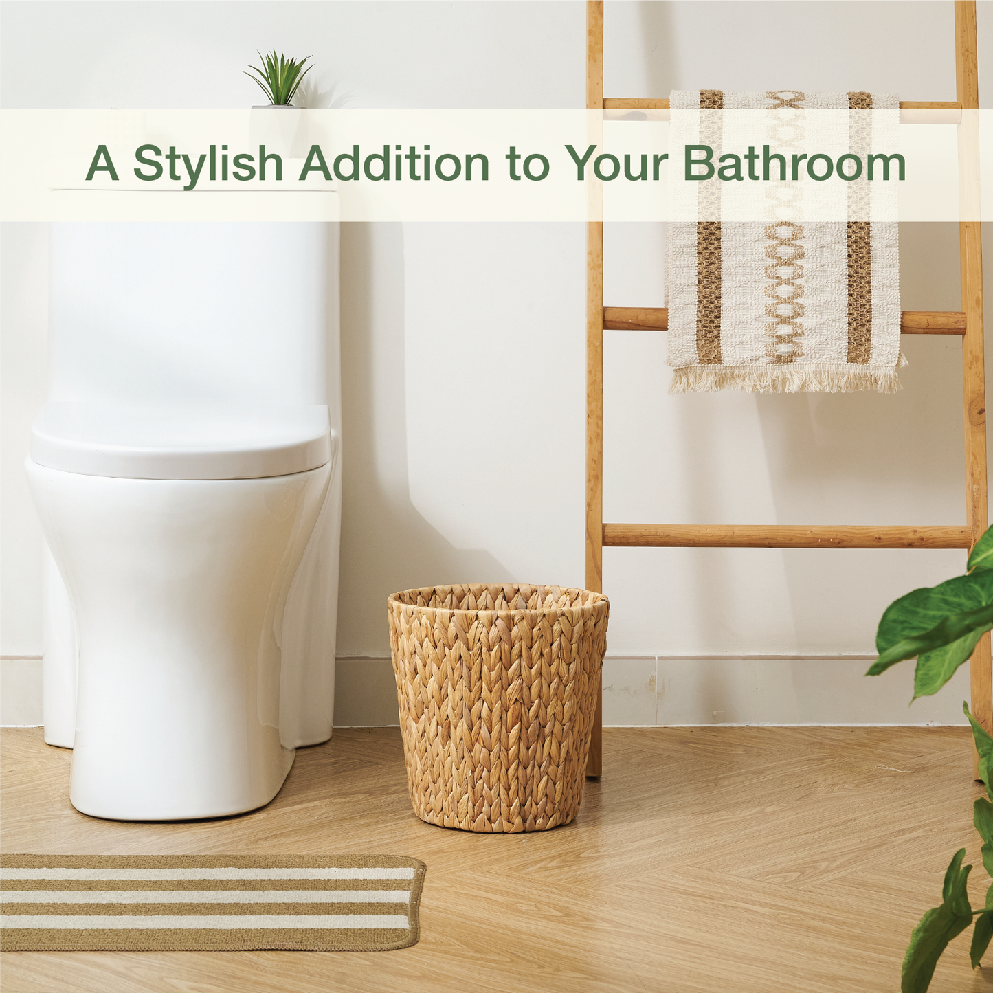 2-Pack Wicker Trash Can for Bathrooms