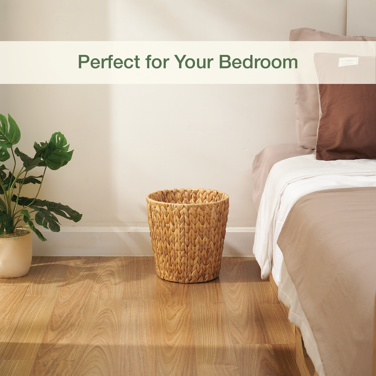 2-Pack Wicker Trash Can for Bathrooms