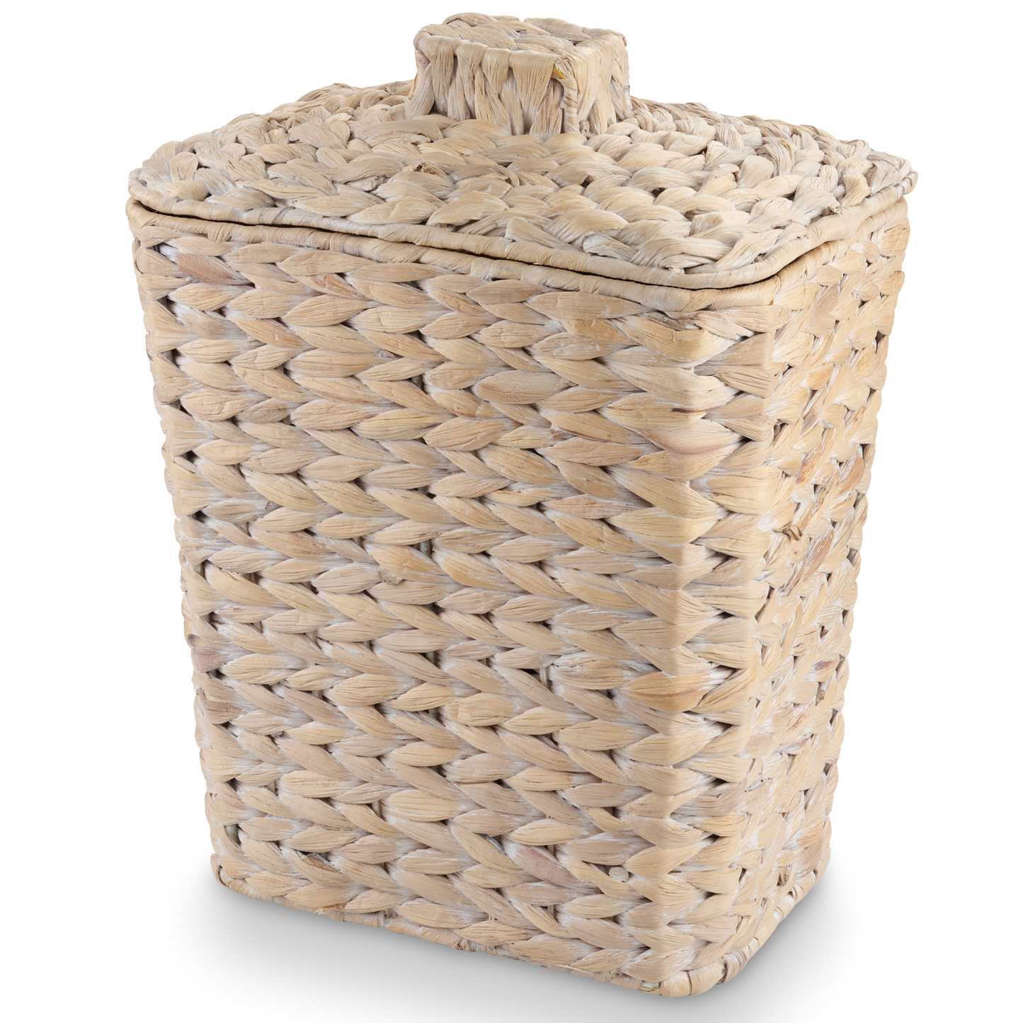 Wicker Trash Can with Lid and Liner