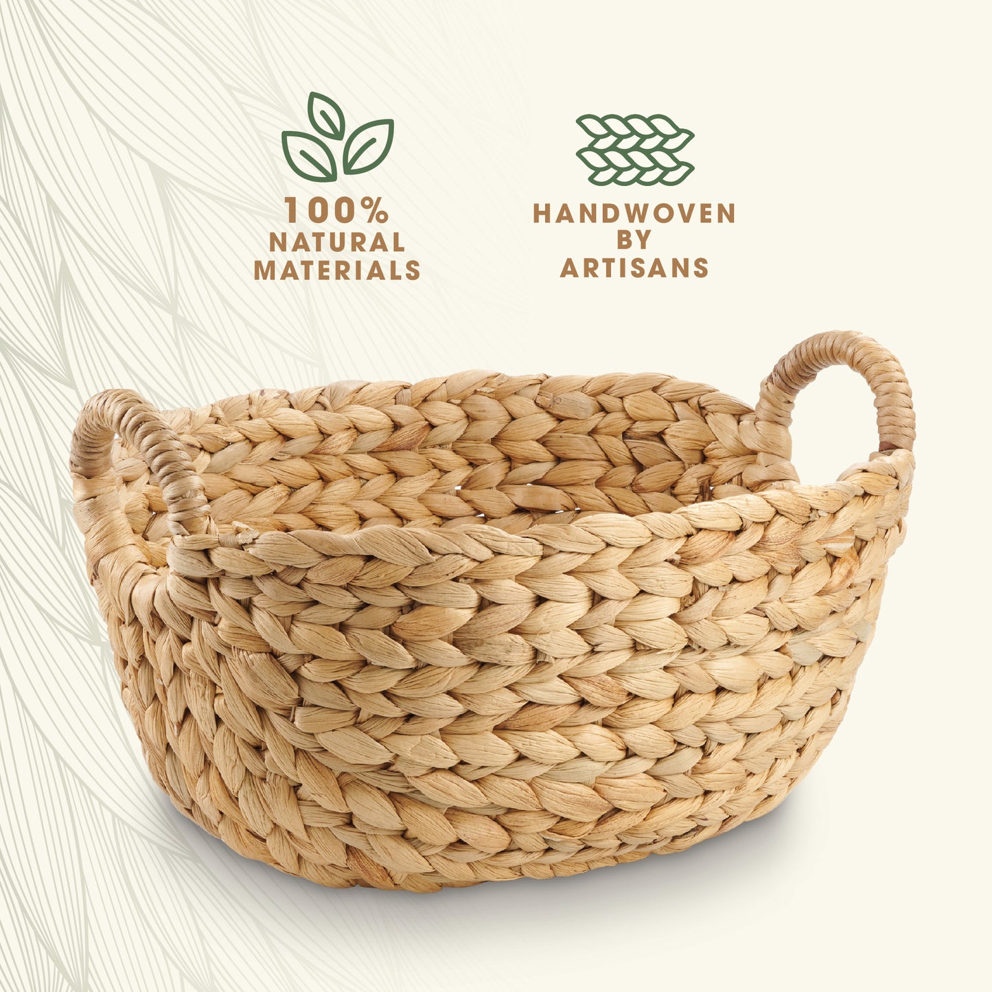 Set of 3 Wicker Storage Baskets for Organizing