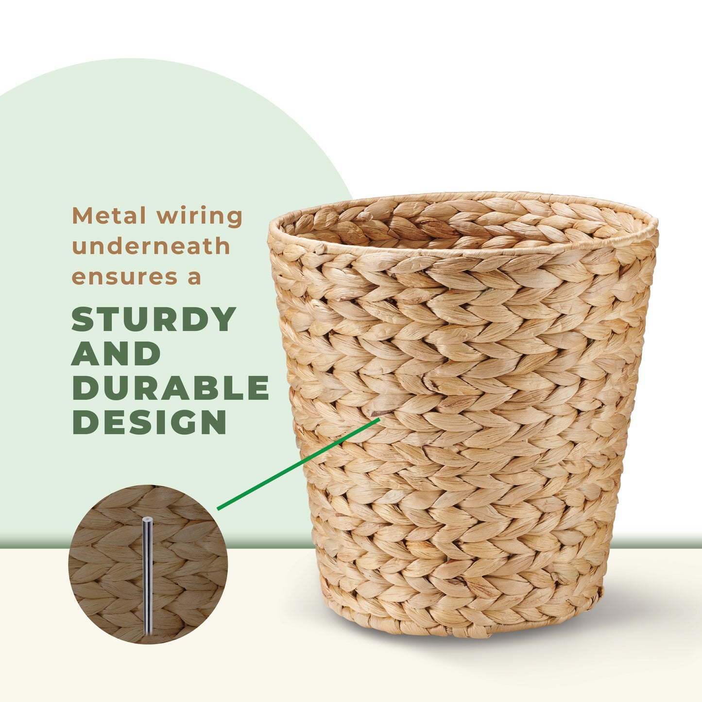 2-Pack Wicker Trash Cans  for Bathroom